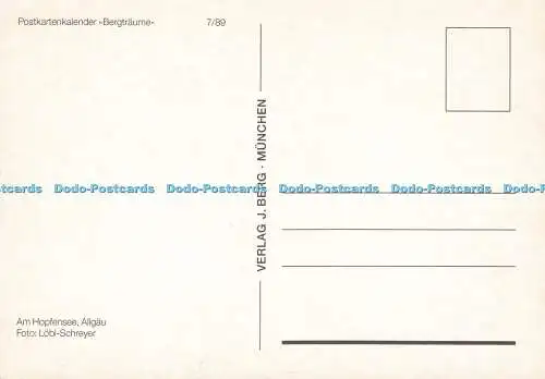 D184553 Allgau. Am Hopfensee. Bergtraume. J. Berg. Lobl Schreyer