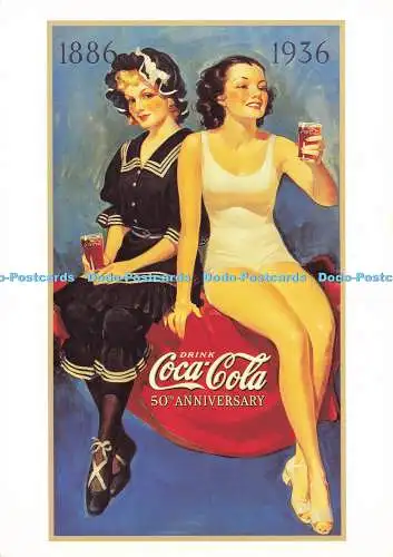 D186275 Drink Coca Cola 50th Anniversary. Markenkarte. 1991