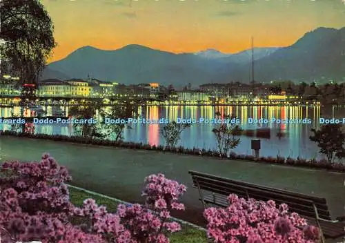 D183168 Lugano bei Nacht. Krüger. 1965