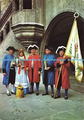 D186365 Halloren Gruppe. der Salzwirker Bruderschaft im Thale zu Halle. Gegründe