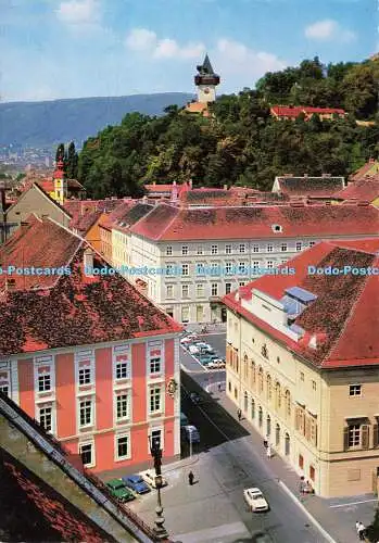 D184652 Graz. Steiermark. Schauspielhaus mit Uhrturm. Helmut Winkler