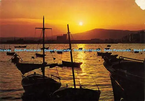 D181742 Volos. Sonnenuntergang. Postkarte