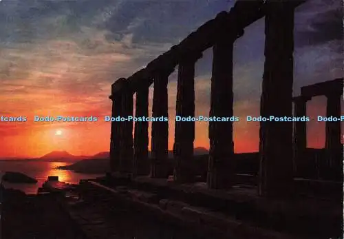 D181745 Sounion. Sonnenuntergang vom Poseidon-Tempel