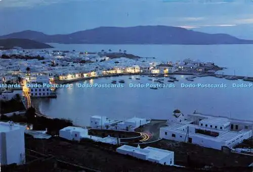 D181749 Mykonos. Sonnenuntergang. Postkarte