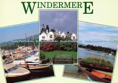 D183346 Windermere. Bowness Marina. Lochhaus und Gärten. Millers geschliffen.