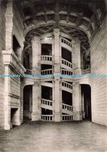 D186530 Chambord. Le Chateau. XVI s. Le Grand Escalier a Double Revolution. Serv