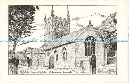 D188011 Cornwall. St. Juliot. Nr. Boscastle. Kirche St. Julitta. John Dyke. 1977