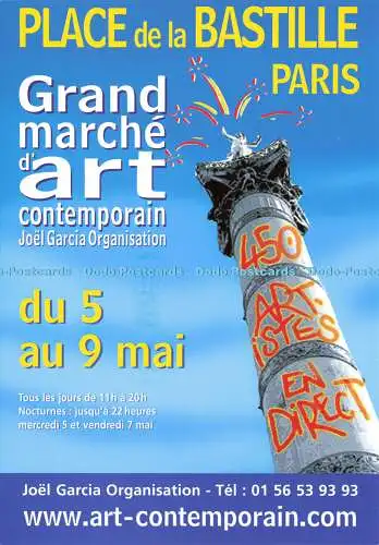 D186633 Paris. Place de la Bastille. Grand Marche d Art. Carta Pub