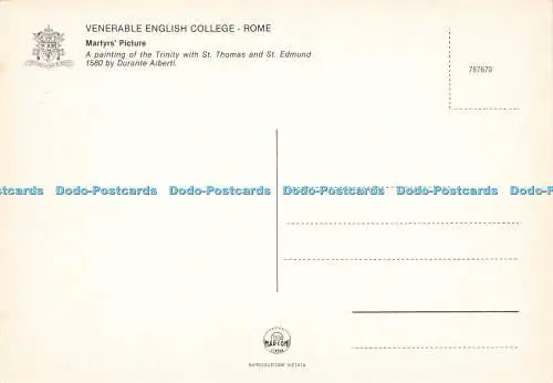 D186868 Rom. Ehrwürdiges englisches College. Märtyrerbild. Ein Gemälde des Trini