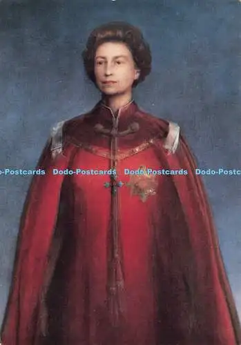 D185143 National Portrait Gallery. Elisabeth II. Sternillustration. Ditchling Pr