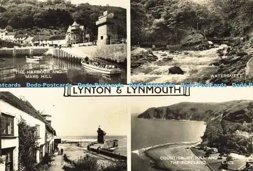 D183733 Lynton und Lynmouth. Der Hafen und Mars Hill. Wassertreffen. Countisbury