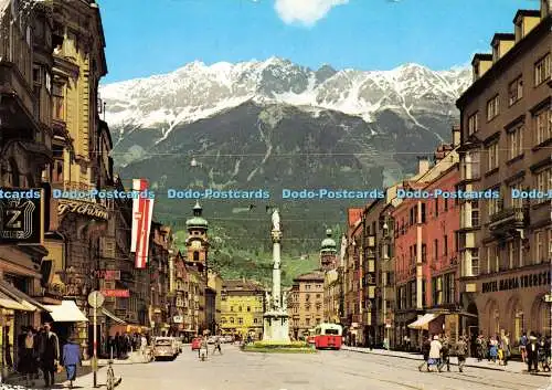 D190082 Alpenstadt Innsbruck. Maria Theresien Straße mit Annasaule. Chizzali. T