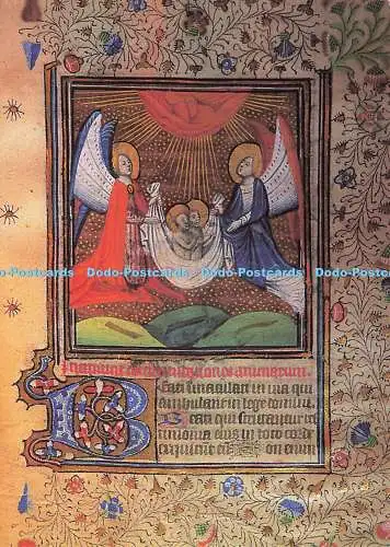 D185246 Zwei Engel tragen Seelen zu Gott. The Book of Hours Swaffham St. Peter an