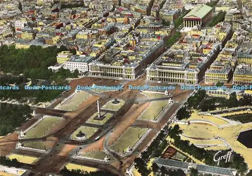 D190143 Paris. Vue Aerienne. La Place de la Concorde. les Ministeres. Ambassade