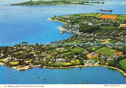 D190197 Cornwall. St. Mawes und der Percuil River. John Hinde. Aerofilme. 1983