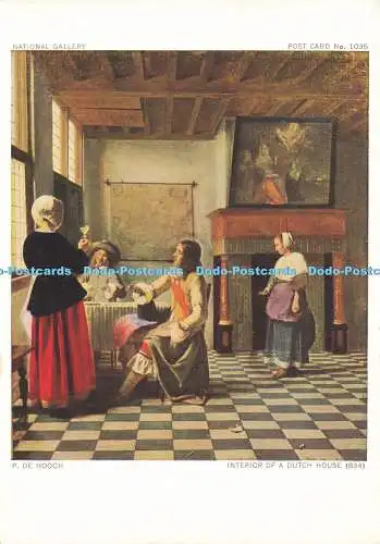 D187099 Nationalgalerie. Innenraum eines niederländischen Hauses. Waterlow. Karten-Nr. 1035. P.