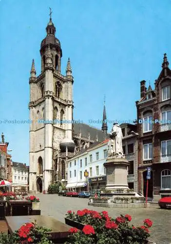 D185397 Halle. Grote Markt traf Sint Martinusbasiliek. Nels. Thill