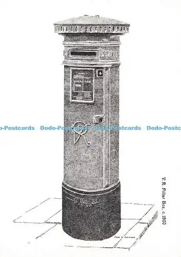 D187196 V.R. Säulenkasten. um 1900. Kalenderdruck. NWPB Serie 4