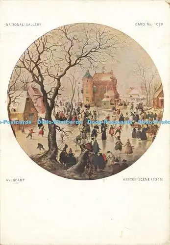 D187217 Nationalgalerie. Winterszene. Waterlow. Karten-Nr. 1029. Avercamp