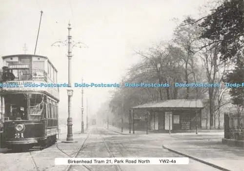 D188698 Birkenhead Tram 21. Park Road North. Ashville Road auf der rechten Seite. Wirral Post