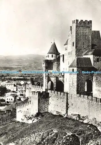 D185608 Carcassonne. Aude. La Cite. V XIII s. Defenses de la Porte d Aude. Servi