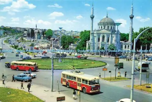 D187404 Istanbul ve Guzellikleri. Aksaray-Platz und Valide-Moschee. Farbe Keskin