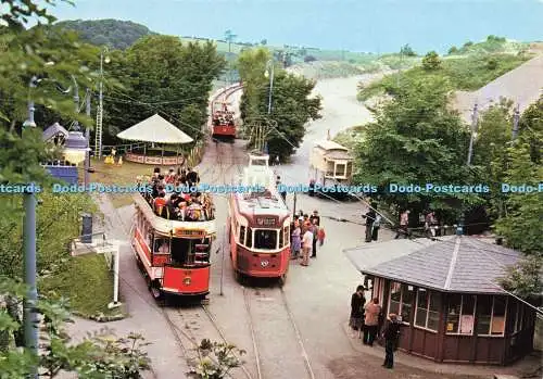 D188856 Derbyshire. Matlock. Crich. Das National Tramway Museum. Eine geschäftige Szene bei