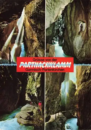 D185694 Grusse von der Partnachklamm. Garmisch. Partenkirchen. Huber. Nr. 8510.