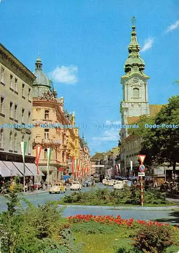 D185736 Graz. Blick vom Eisernen Tor zur Stadtpfarrkirche. F. Hruby. Nr. 5384