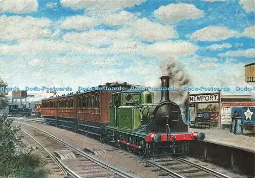 D188948 Süßwasser. Yarmouth and Newport Railway. Zug in Newport F.Y.N. Stat