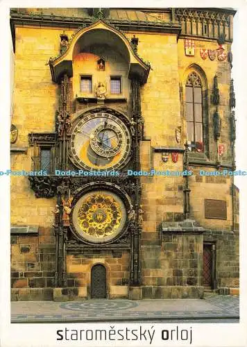 D185808 Prag. Altes Rathaus. Die astronomische Uhr der Altstadt. Milan und Kincl.