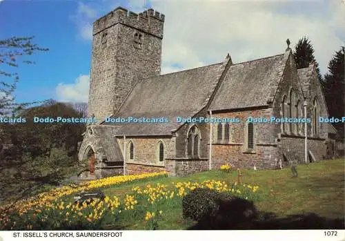 D187571 Saundersfoot. Kirche St. Issell. Pembrokeshire Eye Postkarten