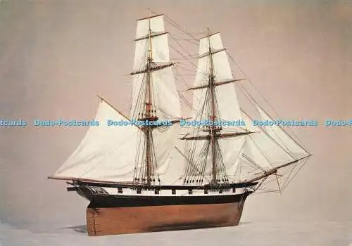 D189066 H.M. Brig. Fantome. 1839. Modell einer in Chatham gebauten Brig mit 16 Kanonen. Mard