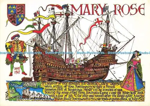 D187664 Schiff Mary Rose. Bowman. Captain. Seemann. Beric Tempest. In dieser Serie Q