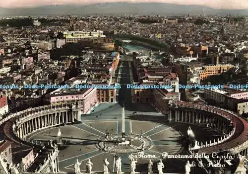 D190859 629. Roma. Panorama dalla Cupola di S. Pietro. Edizione Belvedere