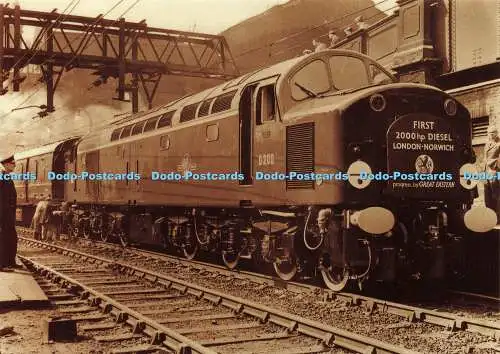 D189218 Nr. 8. Erster 2000 PS Diesel London nach Norwich. April 1958. Schienenfoto Pr