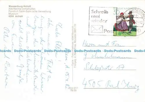 D191011 Wasserburg Anholt. Alle Rechte Vorbehalten. Furstlich Salm. Salm sche Ve