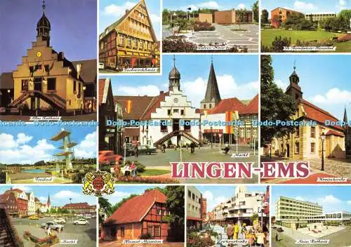 D191024 Lingen Ems. Markt. Freibad. Neues Rathaus. Kreuzkirche. Calvin Haus. Kra