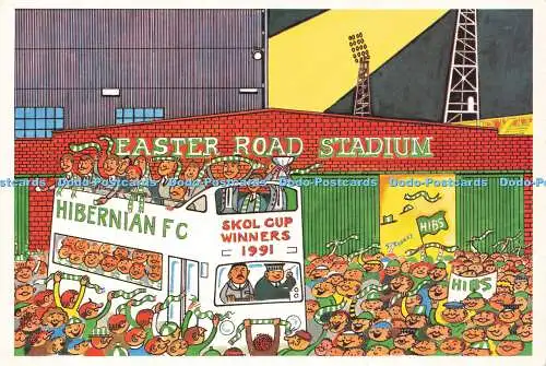 D189417 Easter Road Stadium. The Welcome Home. Hibs gewinnen den Skol Cup. Charles Ha