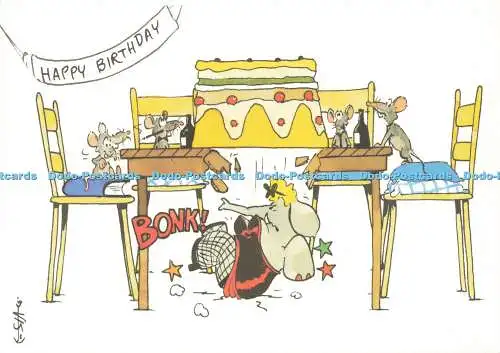 D191098 Happy Birthday. Leendert Jan Vis. Büroklammer. Holland