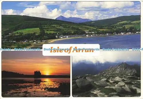 D189446 Isle of Arran. Sonnenuntergang bei Lochranza. Lamlash Bay und der ferne Ziegenfell