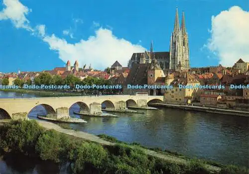 D191158 Regensburg. Deutschlands. Steinerne Brücke. erbaut 1135. 46. die Alteste