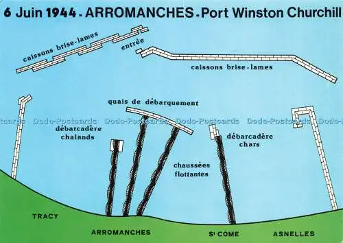 D191202 Arromanches. Port Winston Churchill. 6. Juni 1944. Leblanc