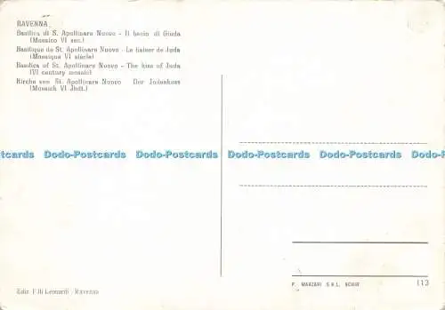 D189700 Ravenna. Basilika St. Apollinare Nuovo. Der Kuss des Juda. VI Jahrhundert