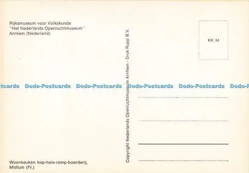 D191371 Woonkeuken kop hals romp boerderij. Midlum. Fr. Rijksmuseum voor Volksku