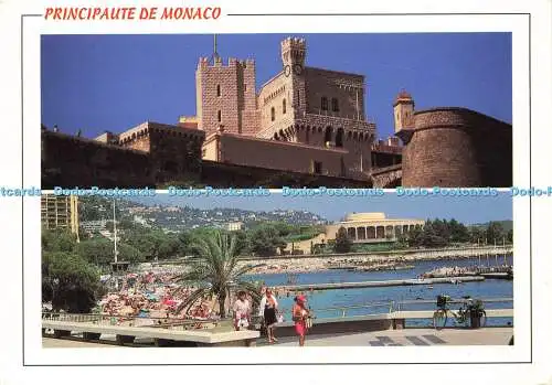 D189737 Principaute de Monaco. La Plage du Larvotto. Multiprint. Multi View. 199