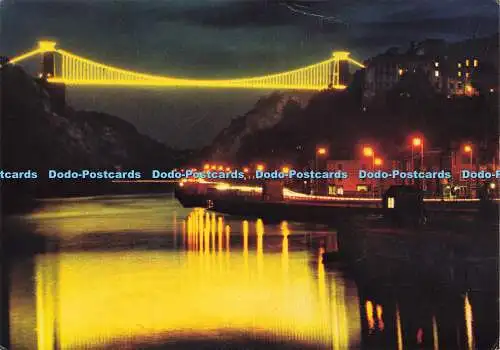 D191405 Bristol bei Nacht. Clifton Hängebrücke. J. Arthur Dixon. Andres