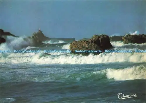 D189773 Biarritz. Rocher de la Vierge. Gros Temps. Thouand