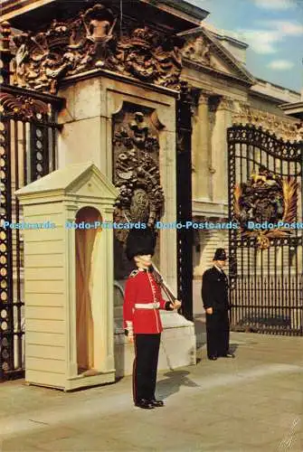 D191618 Ein schottischer Gardist auf Wache im Buckingham Palace. J. Arthur Dixon. 1959