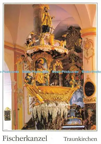 D191724 Fischerkanzel. Traunkirchen. Wallfahrtskirche Maria Krone mit Barocker